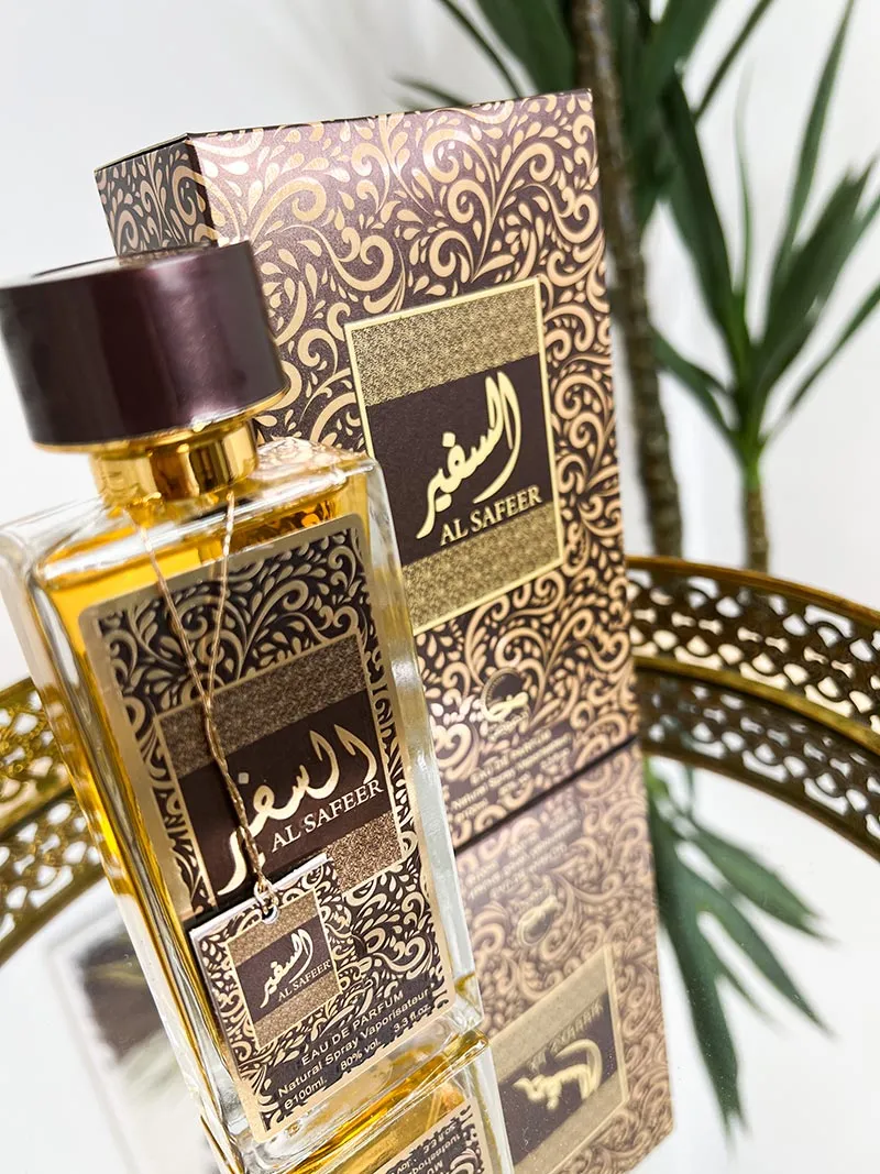 Botella de perfume Al Safeer, Perfumes Sinfonía, tienda online perfumes árabes.