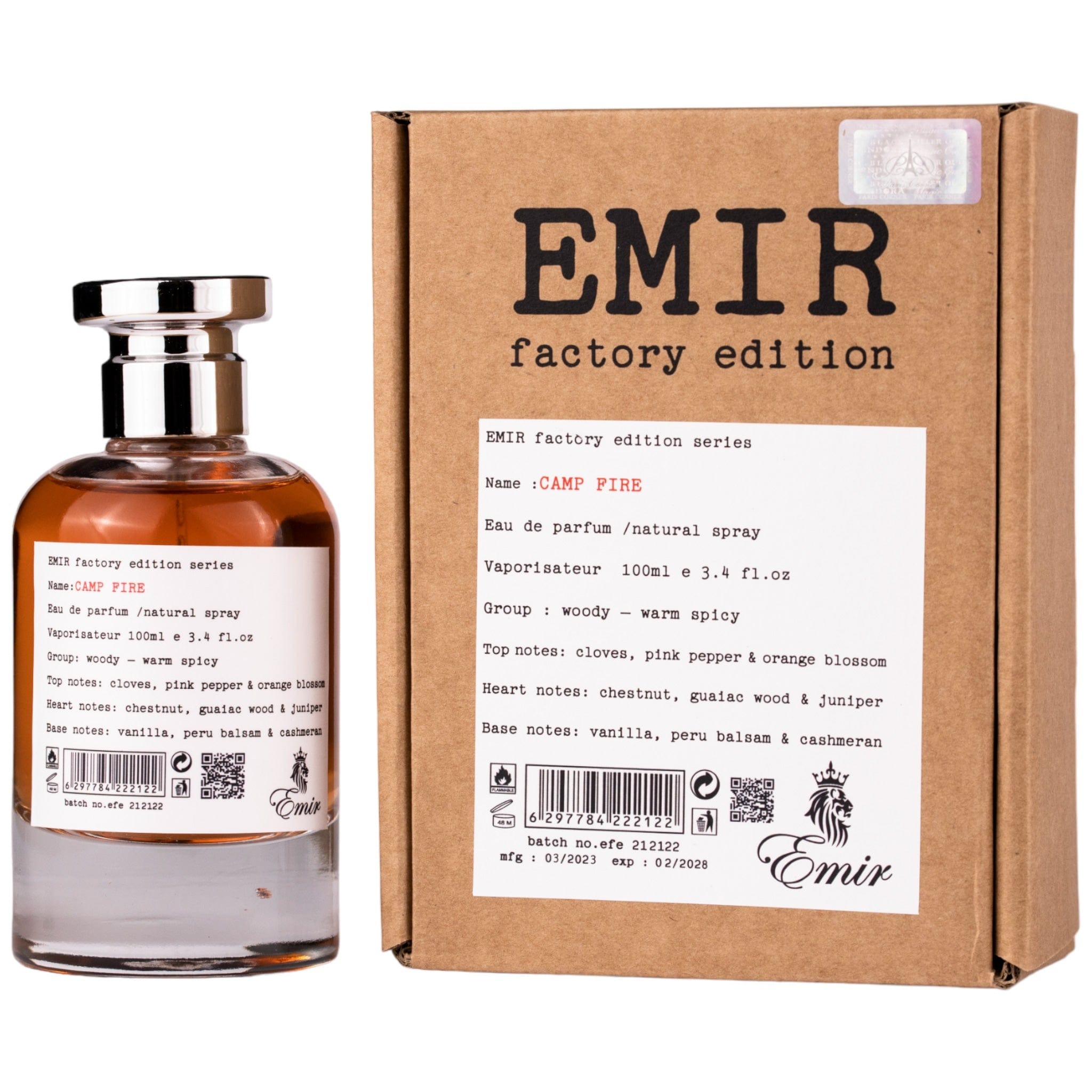 EMIR Camp Fire Factory Edition Eau de Parfum para Hombre 100 Ml - ¡Novedad! - Calidez y Misterio