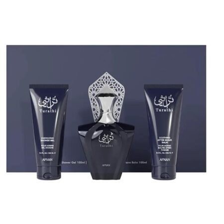 Afnan Turathi Homme Blue - Set de Regalo EDP 90 Ml + Bálsamo 100 Ml + Gel de Ducha 100 Ml