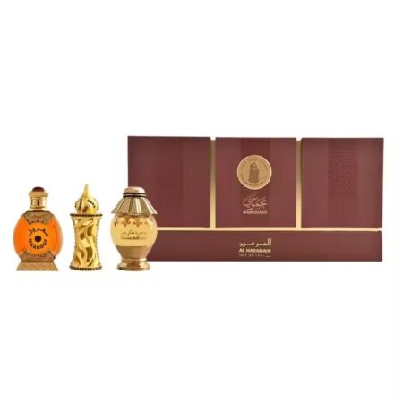 Al Haramain Set de Regalo para Mujer Majmouaati (Eau de Parfum 75 ml + Aceite Perfumado Maaroof 25 ml + Aceite Perfumado Lamsa Gold 15 ml)
